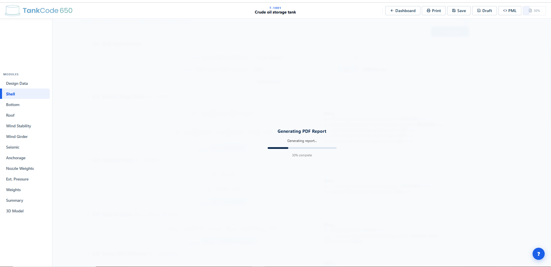 Toolbar showing PDF export enabled in paid account mode